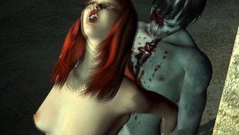 3D Babe Has Rough Sex with a Zombie