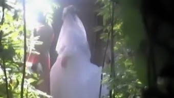 bride peeing in wedding