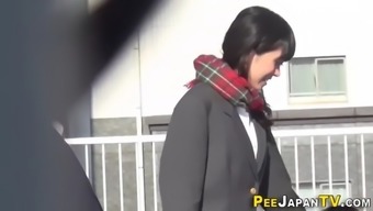 japanese teen babe pees