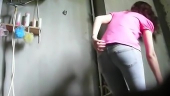 Spy camera catches chick with nice ass peeing