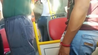 ass in jeans on the bus