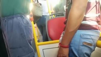 ass in jeans on the bus
