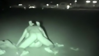 Night vision camera caught this sex