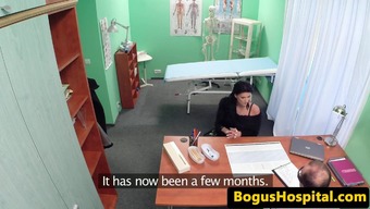 Euro amateur patient doggystyled during exam
