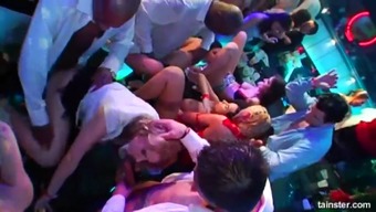 Dancing clubbers fucking at a bride's party