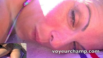Voyeurchamp.com Exhibitionist Wife Heather Vs Beach Voyeur!