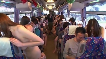 Japanese sluts on a bus riding the cocks of random strangers