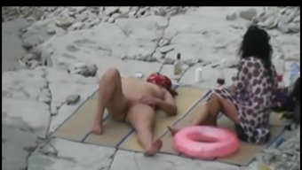 Nude Beach - two women on the Rocks