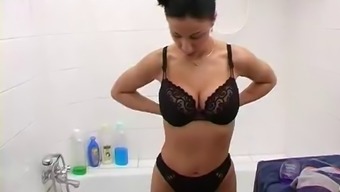 Brunette Busty Milf Sexy in Shower