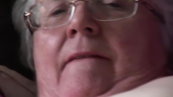 Granny with massive boobs upskirt no panties tease