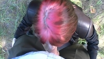 Anna in handsome chick gets fucked in a park really hard