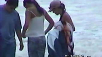 Girl Changing Clothes in The Beach .A BBMan classic