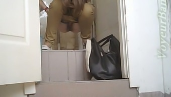 White chick with pale skin buttocks filmed on hidden cam