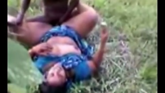 Indian slut gets a good fuck in the woods