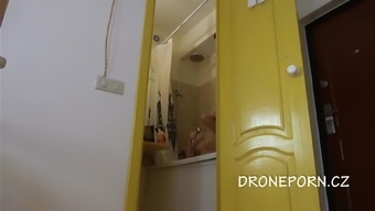 Czech teen Naked in the shower hidden spy cam