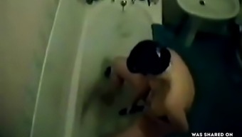 Masturbating in the bath, hidden camera