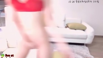 korean beautiful camgirl in red lingerie