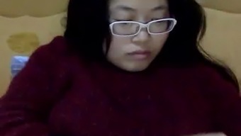 shy chinese girl shows face (would you)