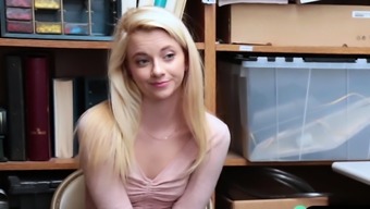 Cute blonde shoplifter teen got caught and punished