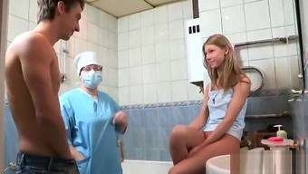 Fellow assists with hymen checkup and fucking of virgin kitten