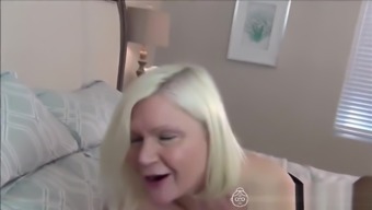 Blonde chubby granny gets banged by black stud