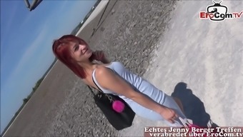 german skinny redhead teen public caught fuck