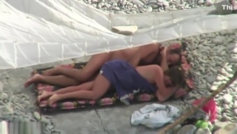 Public Outdoor Sex On The Beach By Private Couple