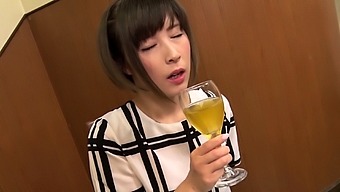 Japanese teen oil fingering her tight pussy