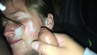 Amateur teens gets cum on face and cum in mouth compilation