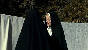 Beautiful nun masturbates