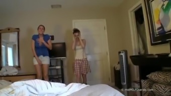 three girls want to have fun in the house so they start sex games