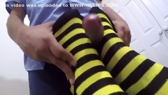 Foot job sexy stockings
