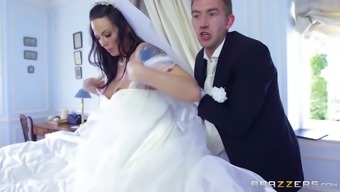 Pounding her tight asshole right after the wedding ceremony