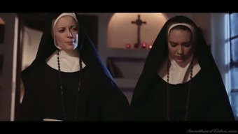 Libidinous and sinful nuns can't stop eating each others yummy pussies