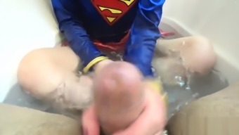 Cosplay : SuperGirl save the day and recive a orgasm .Amateure Orgasm 4k