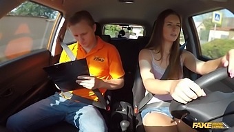Cock loving Jenifer Jane offers her pussy to pass the driving test