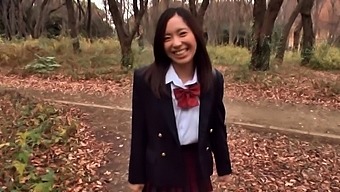 Sexy Akina Hara blowjob in cute uniform
