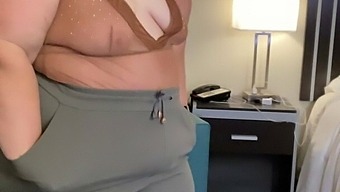 Shy BBW strips and dances cutely to show off sexy lingerie