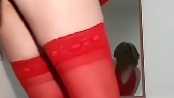 Hot Wife In Red Stockings Hardcore Fucked By Horny Husband