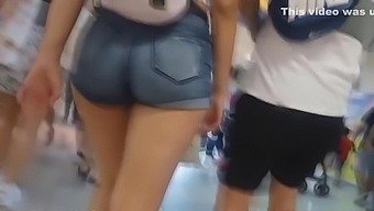 Big Round Ass Teen Tight Jean Shorts