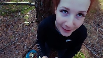 Unexpected Blowjob On A Walk In The Woods