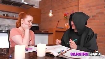Banging Family - A Busty Redhead Step Sis Nailed by her Step Bro in a D&D Session