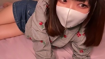 Japanese teen in panties masturbates to orgasm in solo video