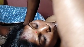 Wife helps husband with Indian handjob and cumshot
