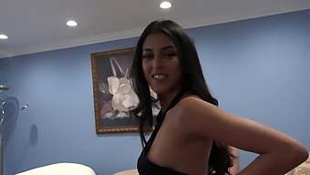 Sophia Leone's Latina beauty mesmerizes as she gives a blowjob and gets fucked hard