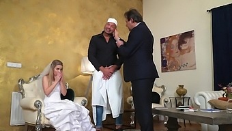 High-quality wedding video features bride's foot fetish and big cock