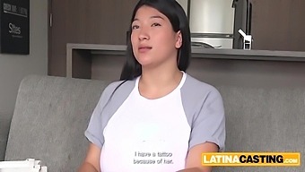 Amateur Latina with big natural tits takes it deep and hard